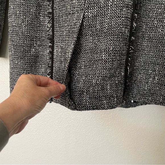 WHBM | Long Tweed Embellished Trophy Blazer Jacket Size 00 - Picture 10 of 15